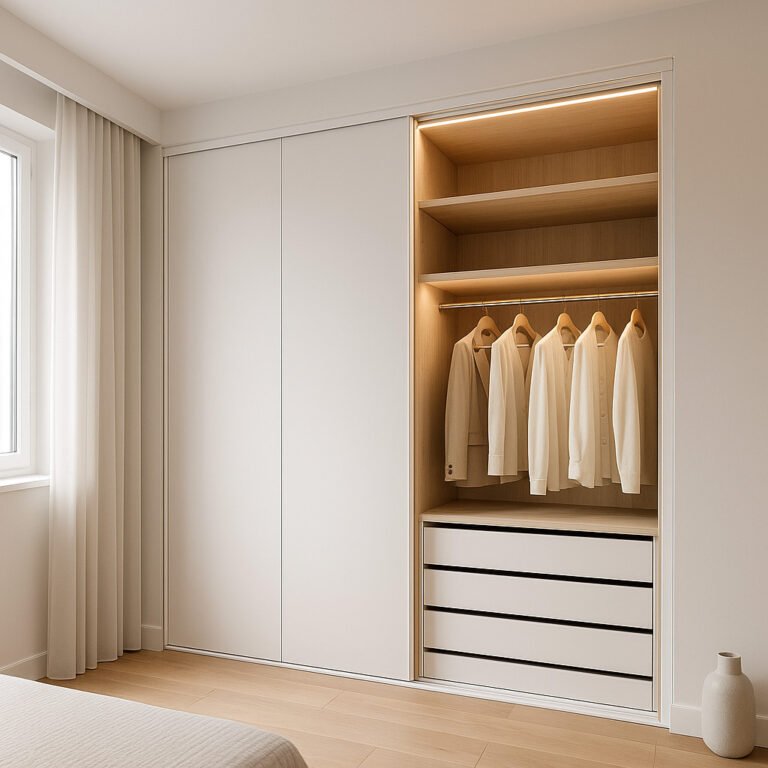 Armario a media en dormitorio