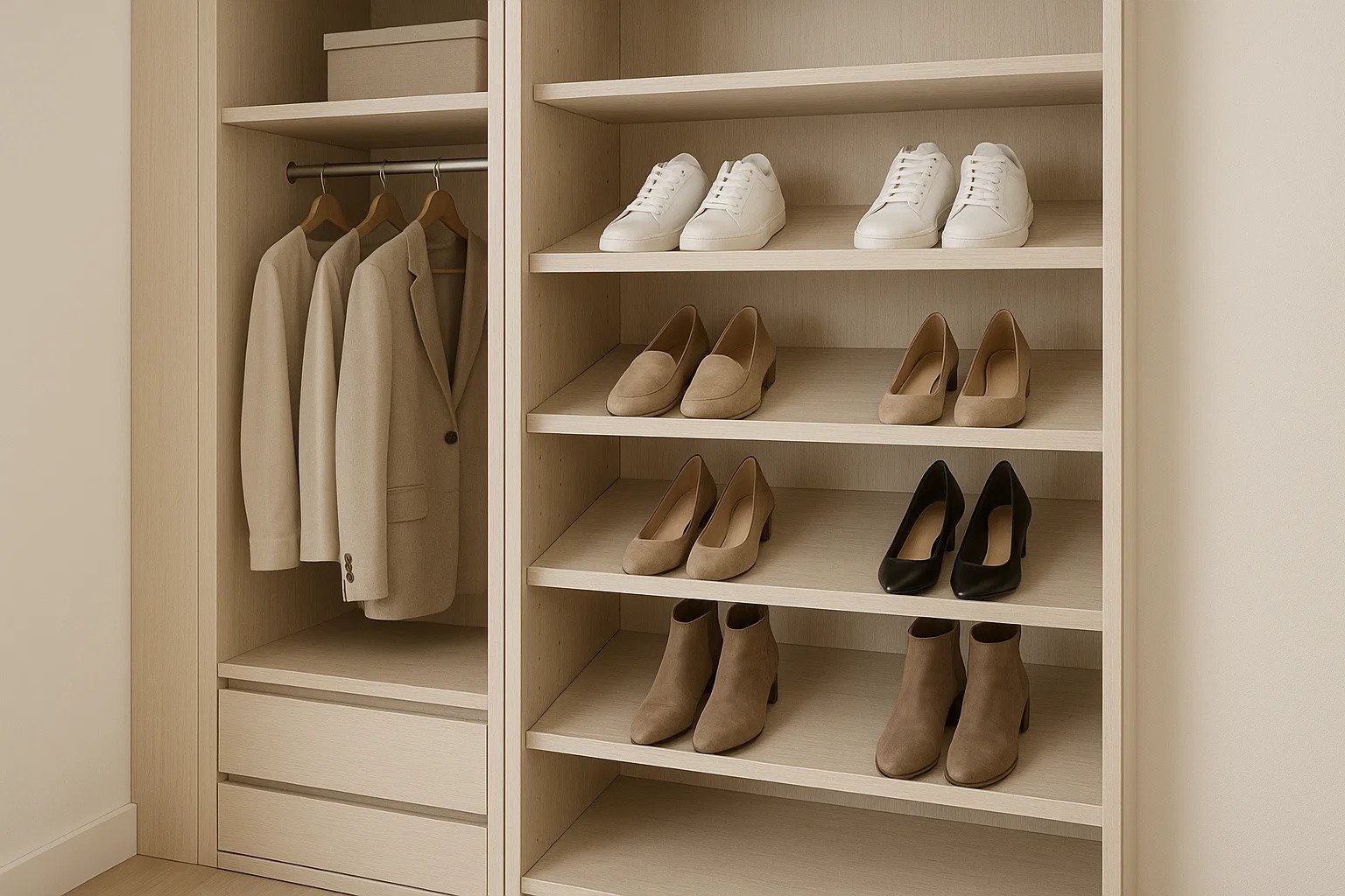 vestidor para zapatos madera