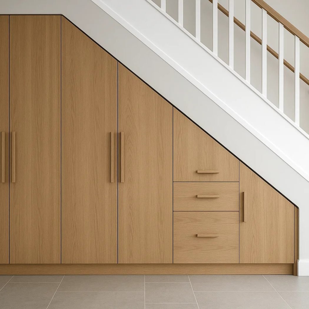 armario bajo escalera madera oscura armario bajo escalera madera oscura